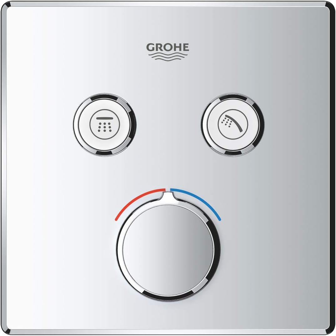 GROHE SmartControl | Thermostate - Unterputzmischer mit 2 Absperrventilen, chrom | Fertigmontageset