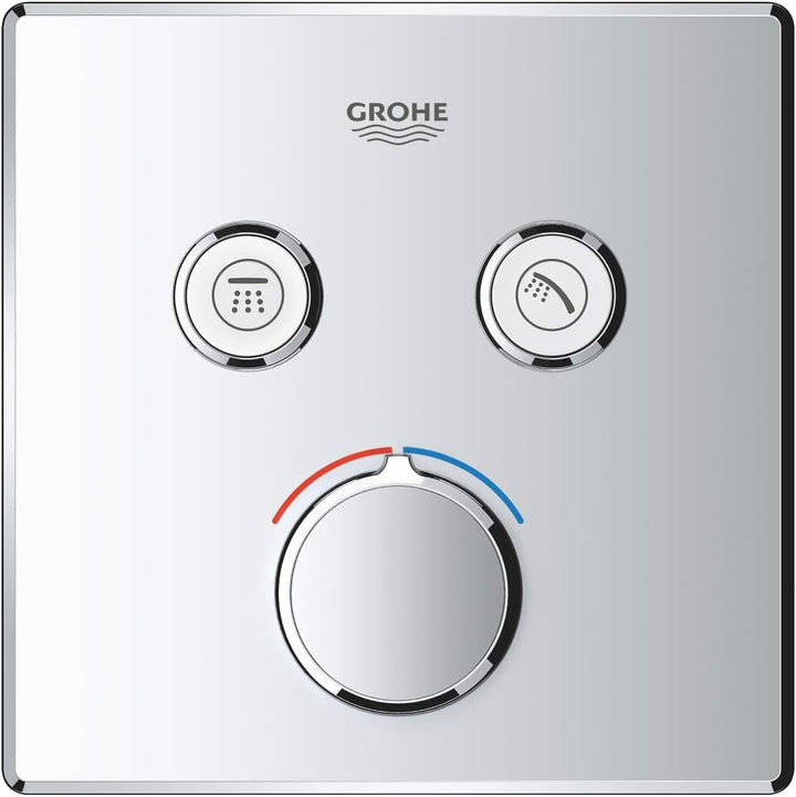GROHE SmartControl | Thermostate - Unterputzmischer mit 2 Absperrventilen, chrom | Fertigmontageset