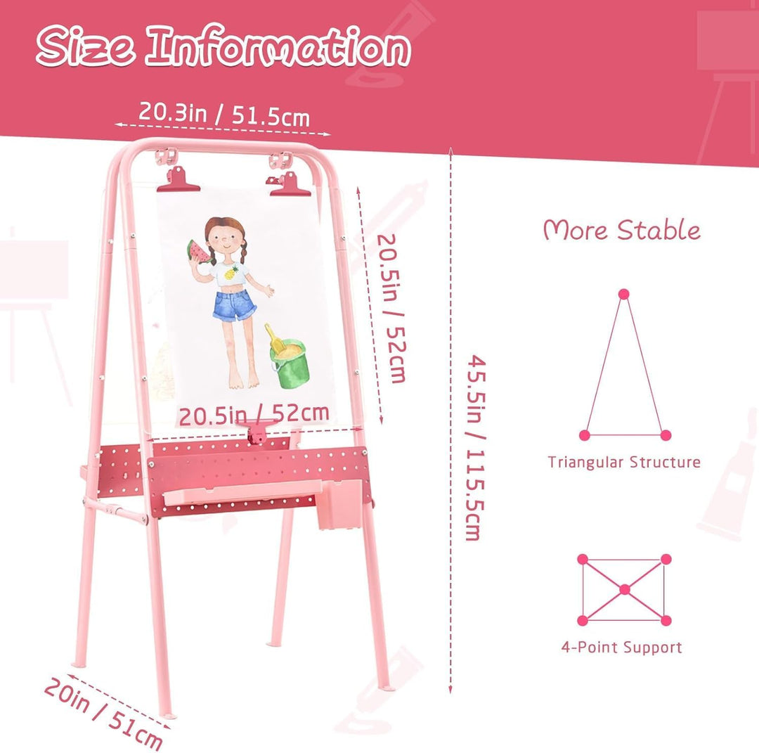 FUNLIO Faltbare Outdoor-Staffelei für Kinder ab 3 Jahren, doppelseitige Kleinkind-Staffelei mit 2 Ac