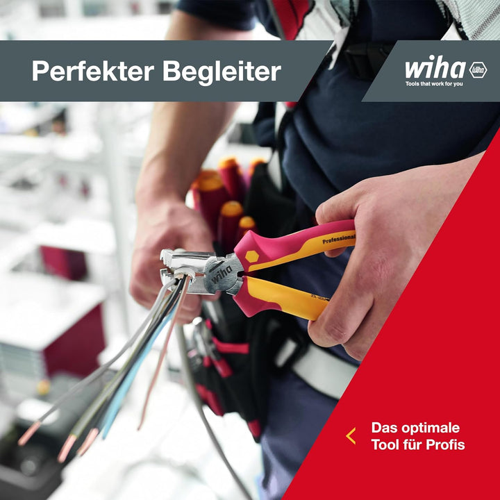 Wiha Installationszange TriCut electric VDE (38552), Seitenschneider + Abisolierzange + Abmanteln |