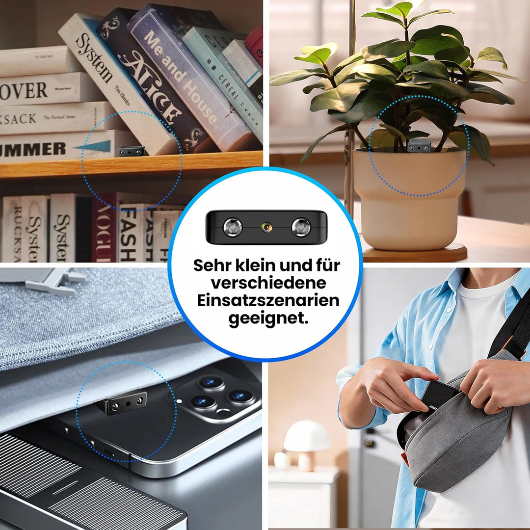 4K UHD Mini-Kamera – kabellose Kompaktkamera mit Akku, Nachtsicht, Bewegungserkennung, einfache EIN-