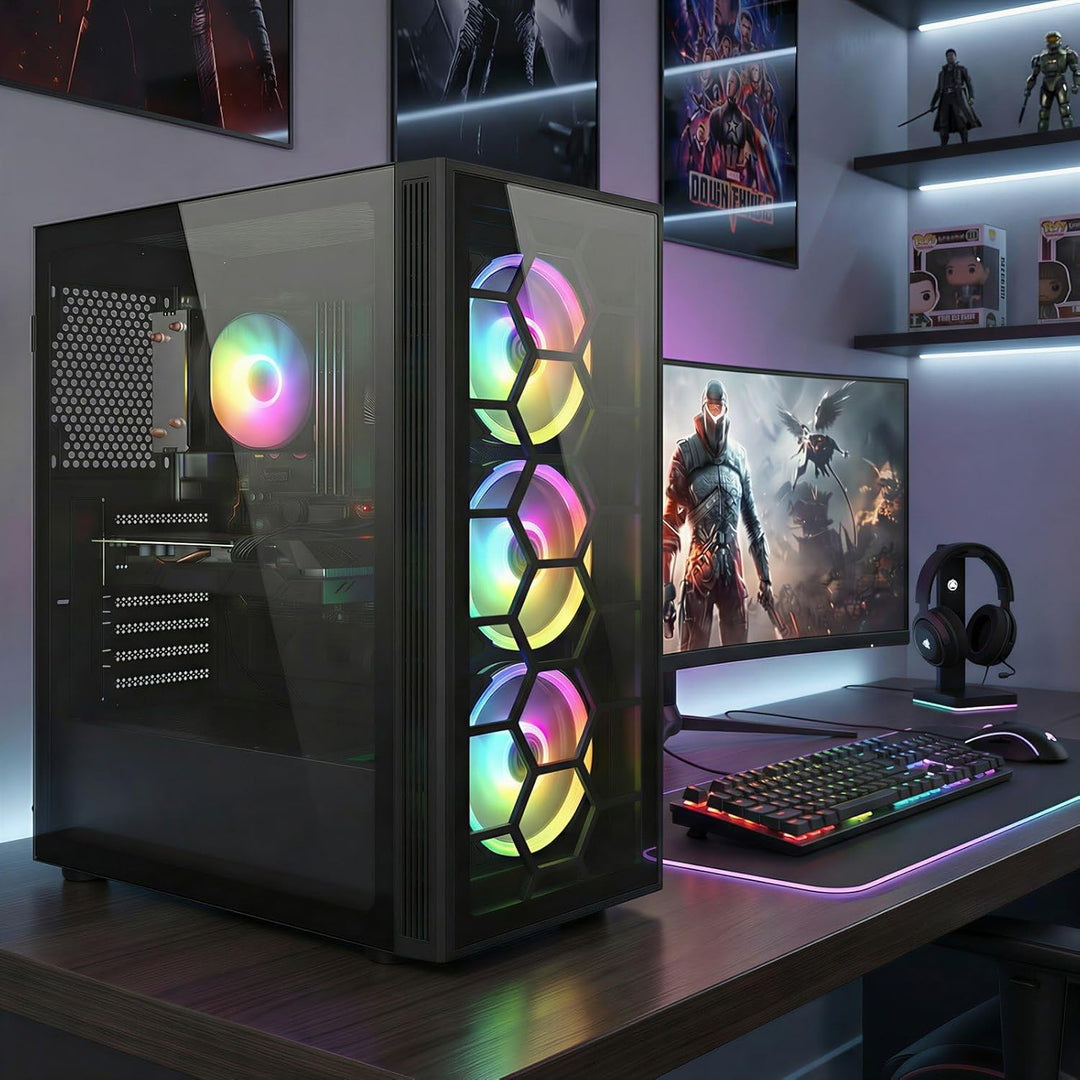STGsivir Gaming PC, GeForce RTX 2060 Super 8GB GDDR6,Ryzen 5 5500 bis zu 4.2 Ghz,32G DDR4,1TB SSD,WL