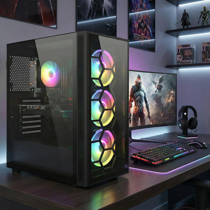 STGsivir Gaming PC, GeForce RTX 2060 Super 8GB GDDR6,Ryzen 5 5500 bis zu 4.2 Ghz,32G DDR4,1TB SSD,WL