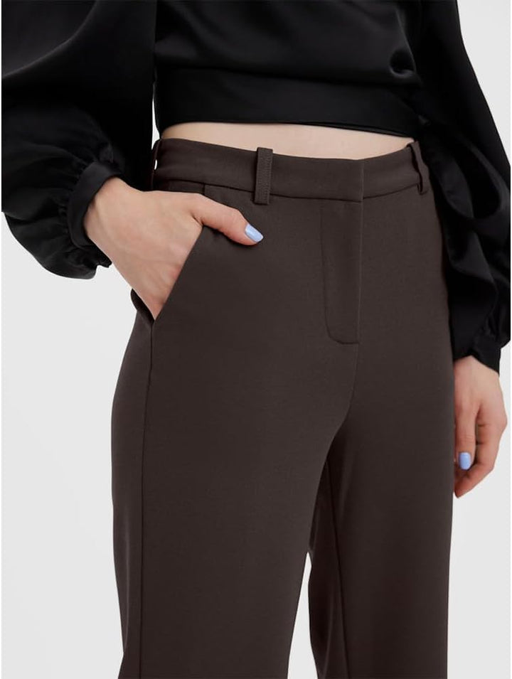 VERO MODA Female Hose VMZAMIRA Mittlere Taille Hose XS / 34L Chocolate Torte, XS / 34L Chocolate Tor