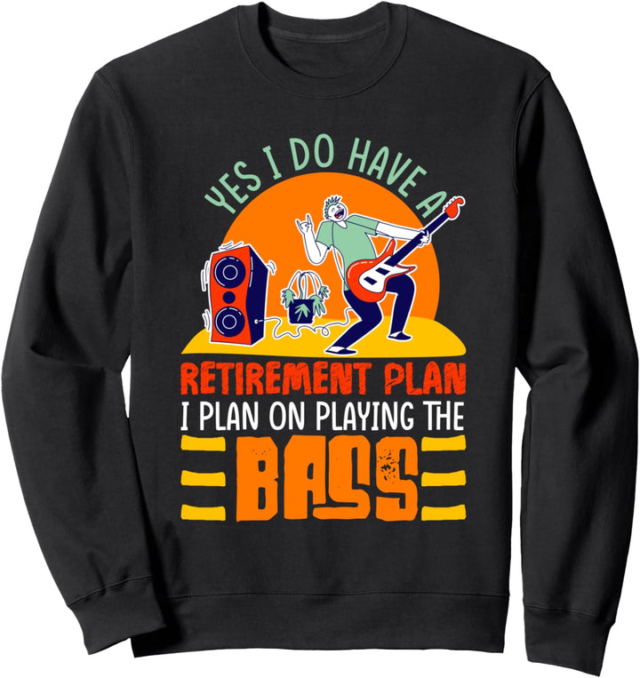 Bassspieler Rentner Rock Musik Ruhestand Bass Gitarre Sweatshirt