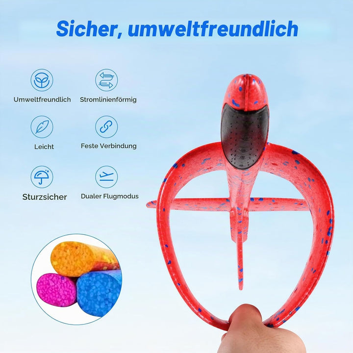 XXL 2 Stücke 44cm Styroporflieger Kinder,Flieger Styropor Flugzeug Styropor Kinder,Wurfgleiter Flieg