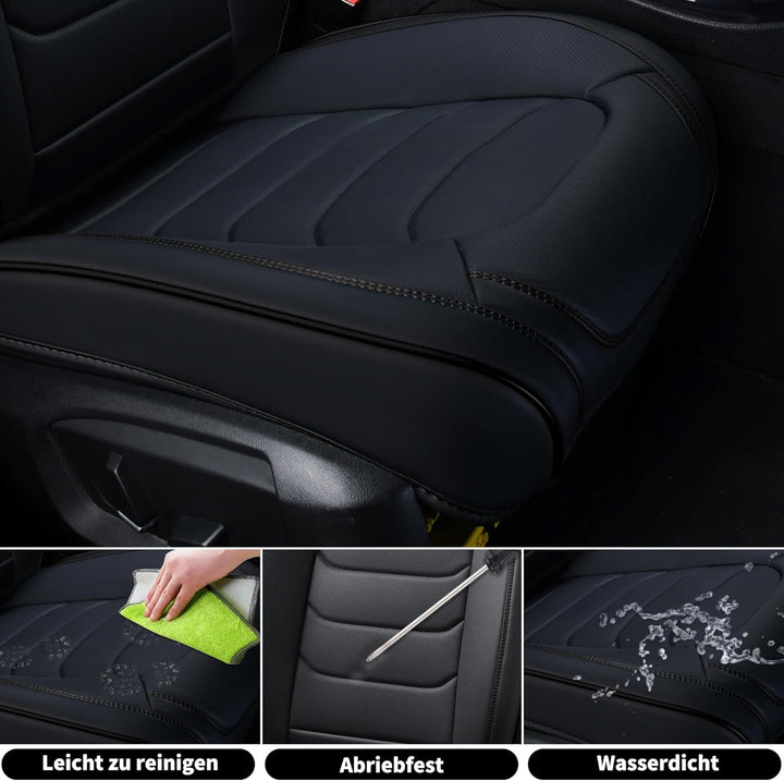 FLORICH Autositzbezüge Komplettset 5 Stück Vorder und Rücksitzbezüge PU-Leder Universel Auto Wasserd