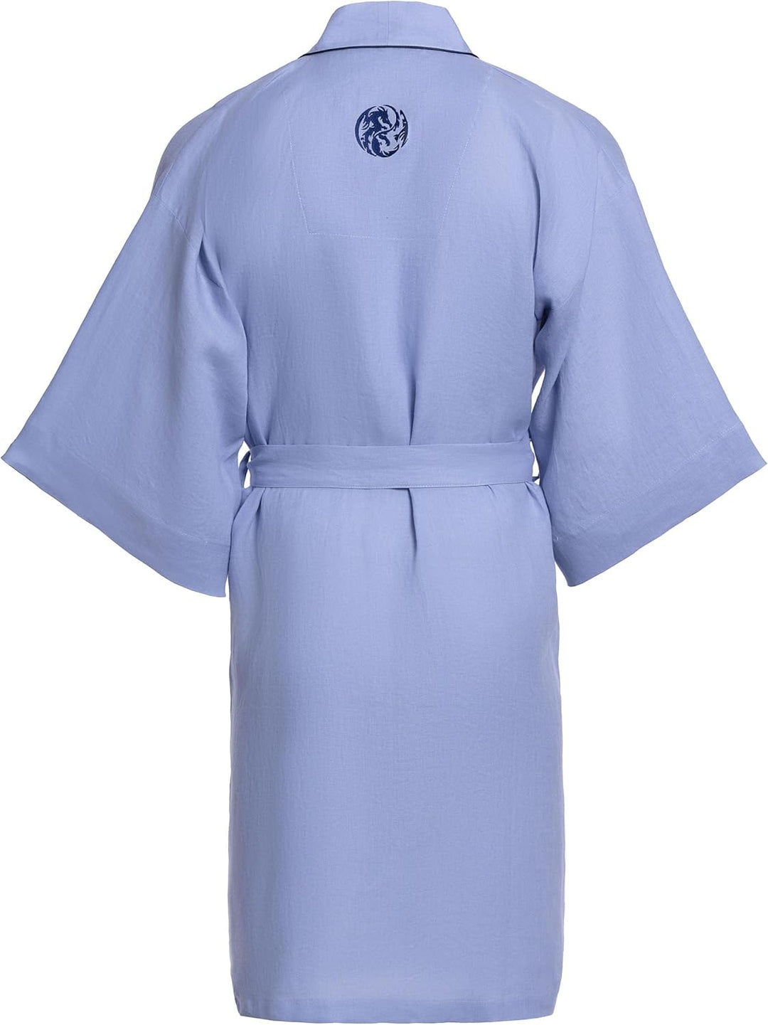 Revise RE-513 Herren Kimono - Morgenmantel - 100% Leinen - Premium Qualität M-L Blau, M-L Blau