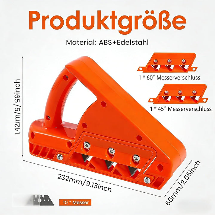 Drywall-Schneidwerkzeug für Gipskarton | Präziser 45°/60°-Kantenschneider mit 10 Ersatzklingen | Han