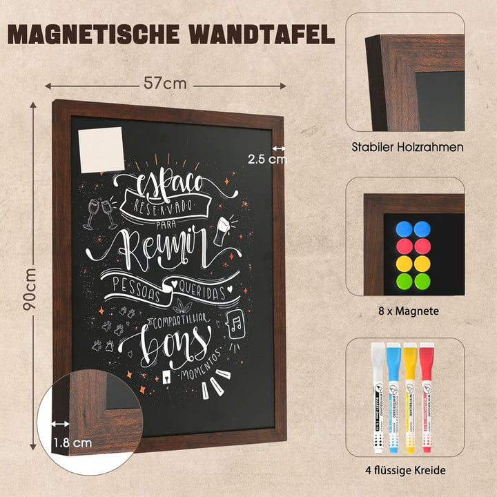 DOLLAR BOSS kreidetafel magnettafel 57 X 90cm tafel magnetisch Retro-Grenze wandmontierte Tafel,2 Kr