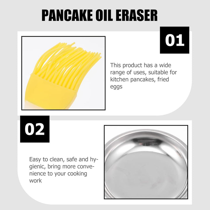 Doitool Edelstahl ÖL Pinsel FüR Pfannkuchen - Praktischer ÖL Applikator Mit 9.5 Cm Durchmesser FüR G