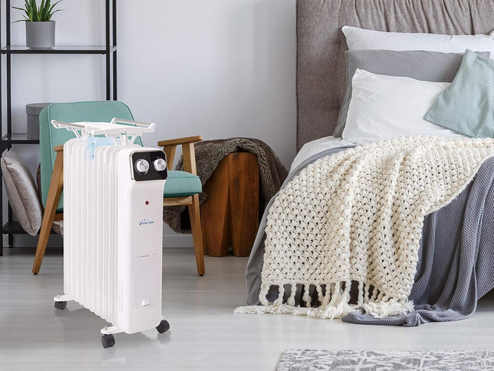 PURLINE HOTI OR2500 Öl-Heizkörper, 2500 W, 11 Elemente, Thermostat, 3 Leistungsstufen, Elektroheizun