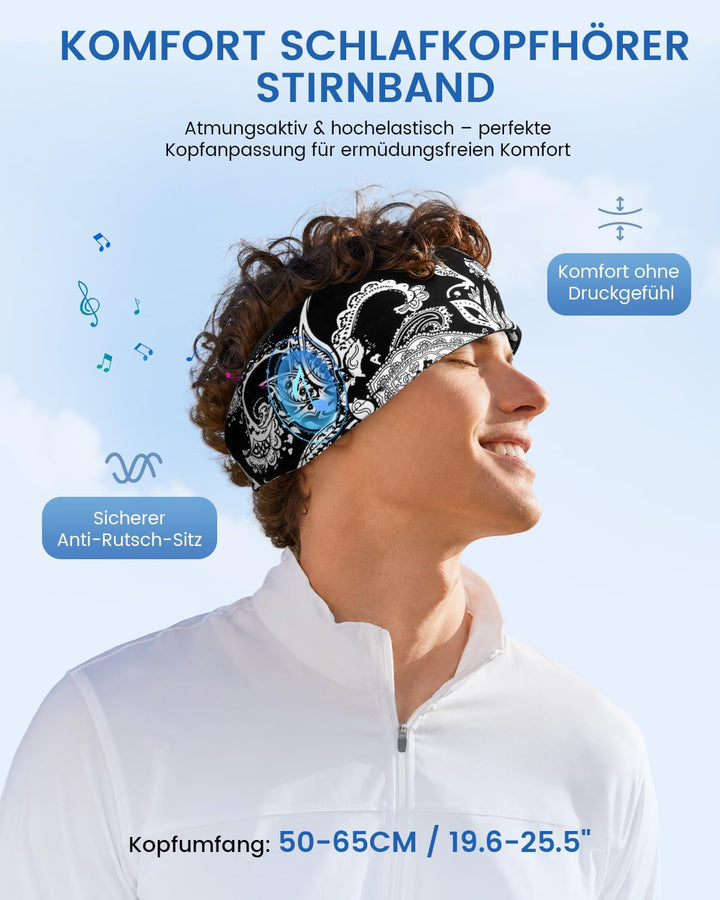 MUSICOZY Schlafkopfhörer Bluetooth 5.4, Bequem &amp; Ultraleicht Stirnband kopfhörer zum Schlafen mit Hi