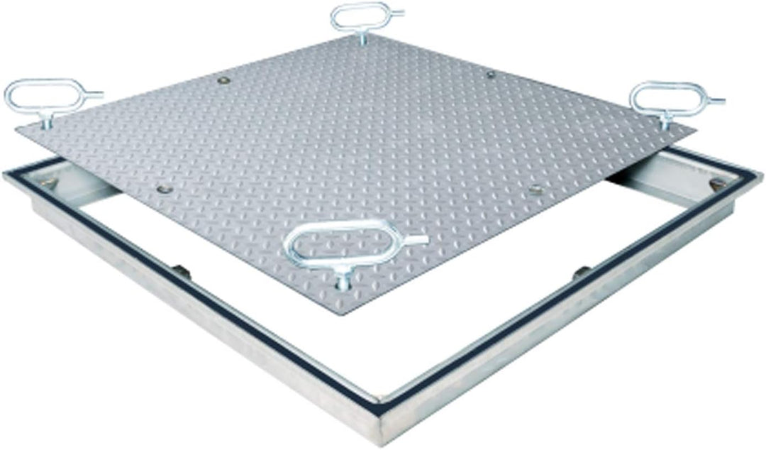 Schachtabdeckung A15 Schachtdeckel, Edelstahl, Tränenblech Aufbauhöhe 60 mm (300 mm x 300 mm) 300 x