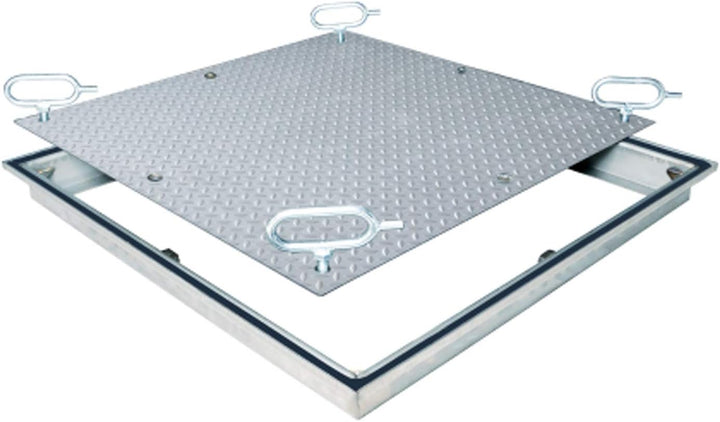 Schachtabdeckung A15 Schachtdeckel, Edelstahl, Tränenblech Aufbauhöhe 60 mm (300 mm x 300 mm) 300 x