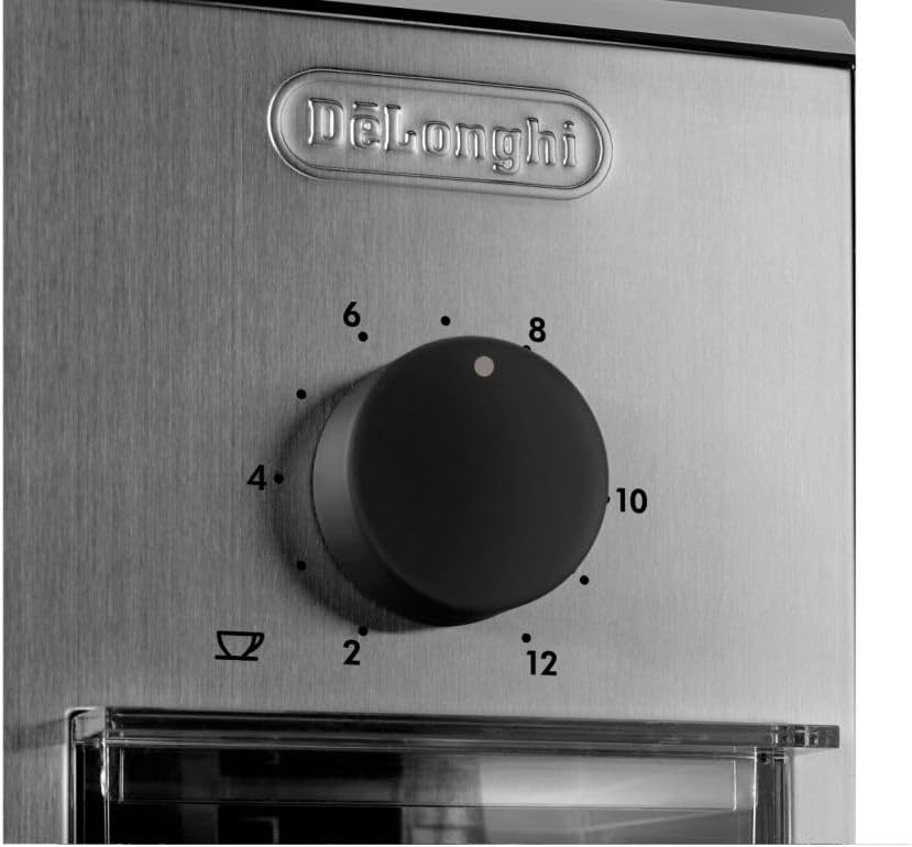De'Longhi KG89 KG 89 Professionelle Kaffeemühle für bis zu 12 Tassen, Kunststoffgehäuse, silber, 110