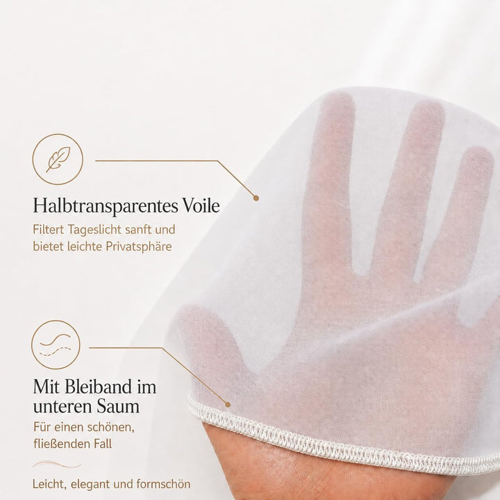 Generisch Gardinen mit Kräuselband Fertiggardine halbtransparent Voile Bleiband Vorhang Wohnzimmer S