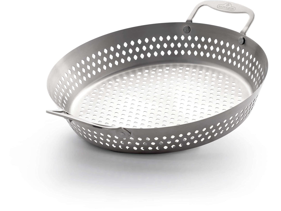 Napoleon Perforierter Edelstahl-Grill-Wok, Grillzubehör, Premium-Edelstahl, perforiertes Design ermö