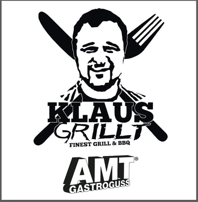 AMT Gastroguss Klaus grillt German Oven Set, kleine Ausführung, 32x22 cm, German Oven Bräter/Gussdec