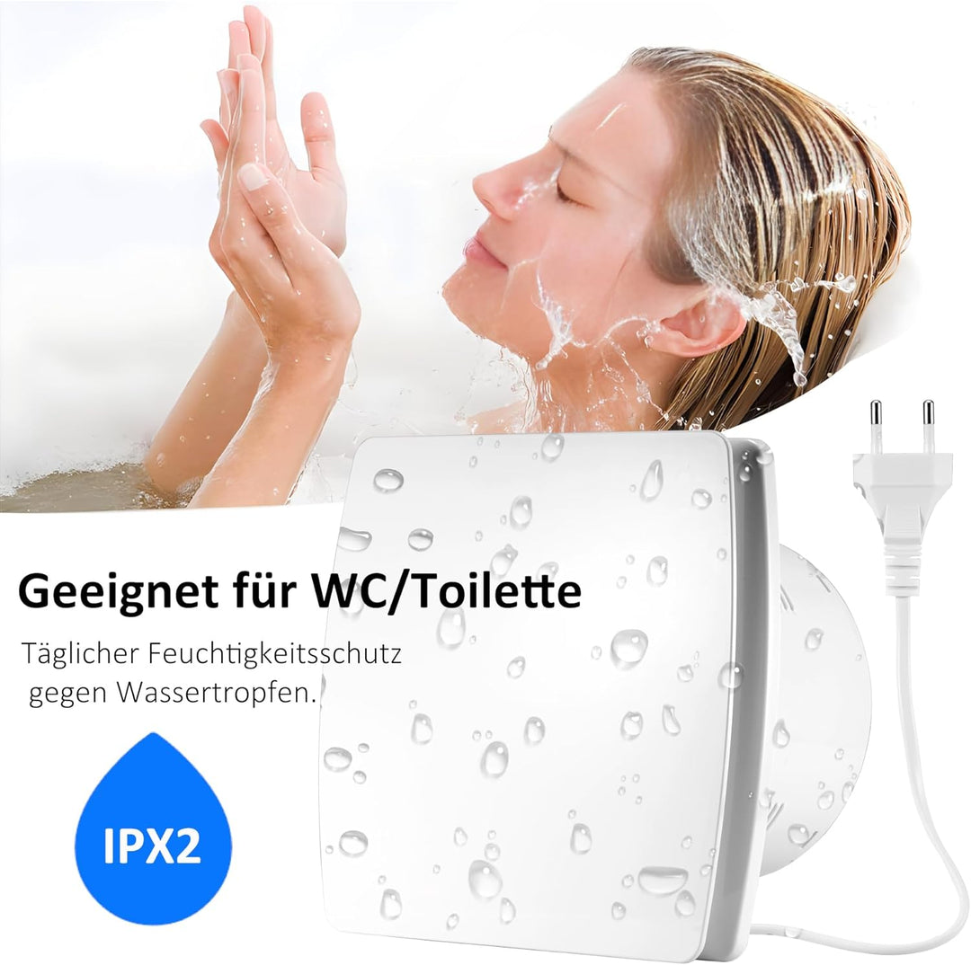 Moonjor 150mm Abluftventilator Küche, 240m³/h IPX2 Leiser Badlüfter Fensterlüfter mit Scheckventil 1