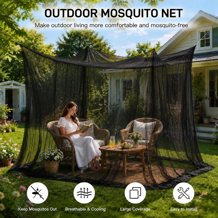Moskitonetz Bett mit 1 Tür, Moskitonetz Camping Extra gross, Mückennetz Bett Geeignet für Pavillons,