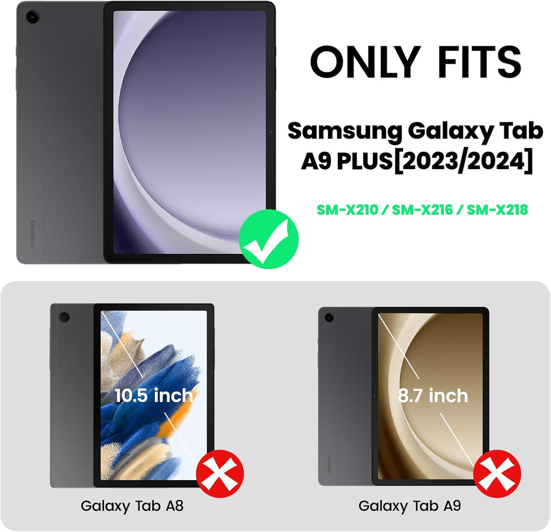 SEYMAC Hülle für Samsung Galaxy Tab A9 Plus 11 Zoll 2023, Stossfeste für Samsung Galaxy Tab A9+ Hüll