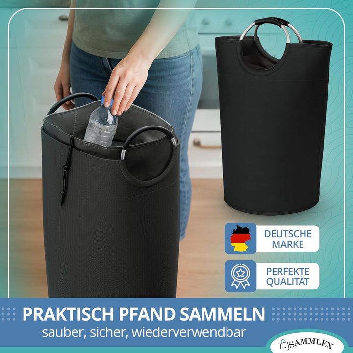 Pfandflaschenbeutel 90L Volumen für 50 Flaschen oder 70 Dosen 70 x 39 cm faltbar und wasserabweisend