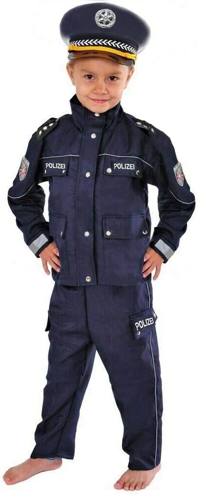 WiMi Polizei Kinder Kostüm 122-128 blau für Fasching Karneval Polizist