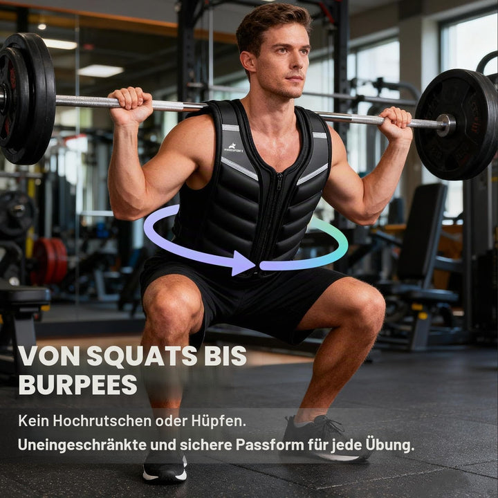 Gewichtsweste 4,5 kg 6,8kg 9,1kg für Damen &amp; Herren - Premium Fitness Weste mit reflektierenden Stre