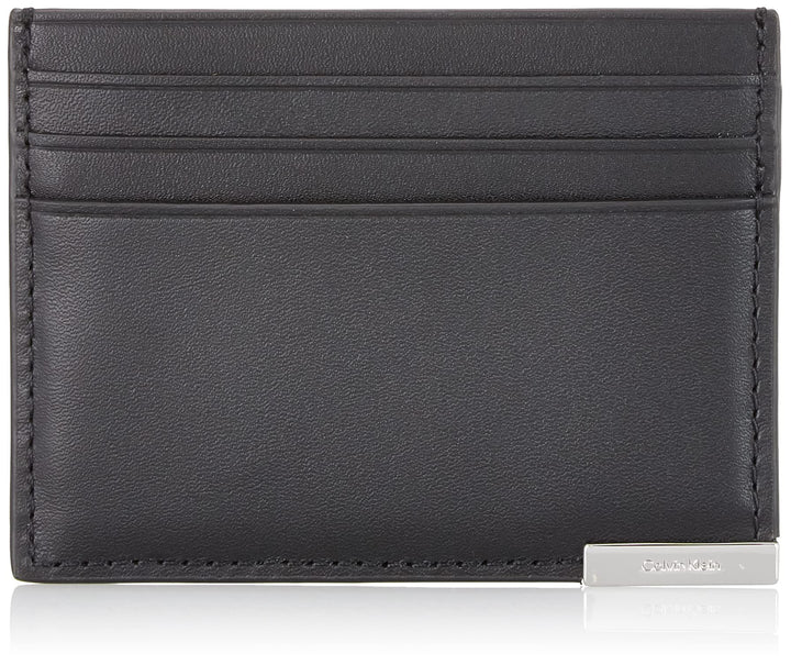 Calvin Klein Herren Moderner Plaketten-Kartenhalter 6 cc Geldbörsen, Ck Schwarz