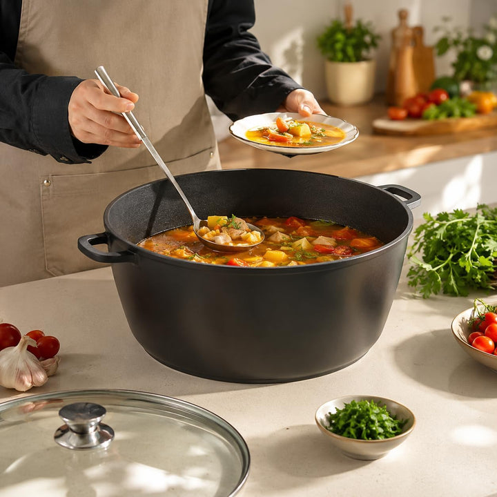 Royal Swiss Kochtopf 44 cm – 25,5 Liter – Aluminiumguss mit Marmorbeschichtung – Induktion geeignet