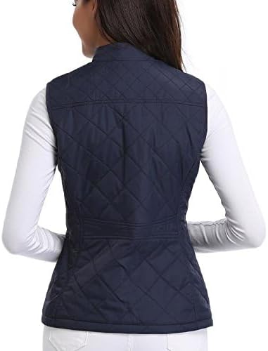 MISS MOLY Damen Weste mit Stehkragen Weste Jacke Winter Warm Ultraleicht, Navy Blau 38-40