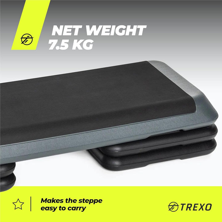 TREXO Stepper Aerobic Schritt für Cardio Fitness Stepper für Zuhause Einstellbare Höhe 10|15|20 cm H