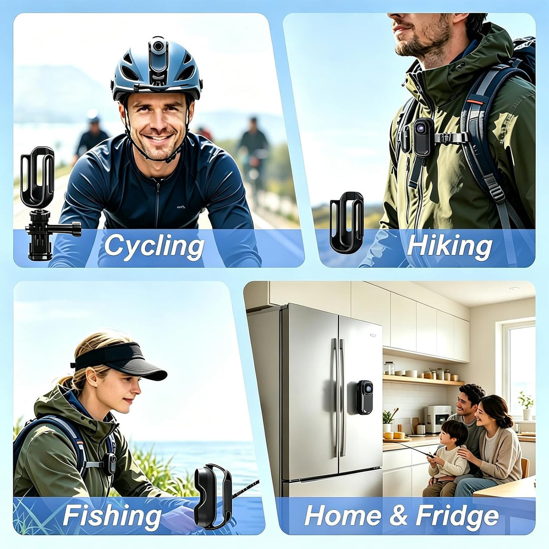 Xilecam 2,7K Magnetische Mini Bodycam, Spritzwasserfest mit Ladecase Schwarz, Schwarz