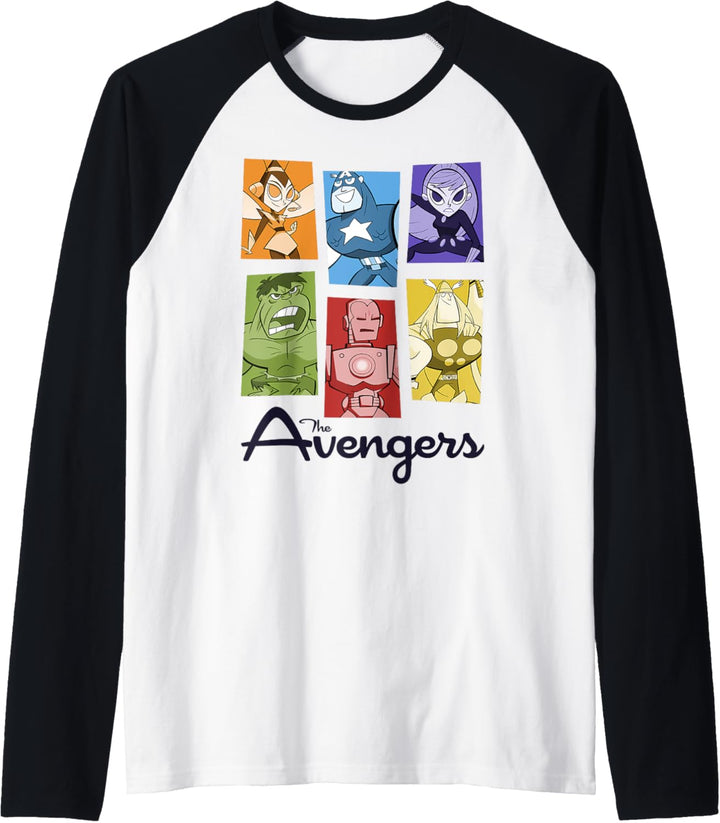Marvel Avengers Retro Style Panels Raglan