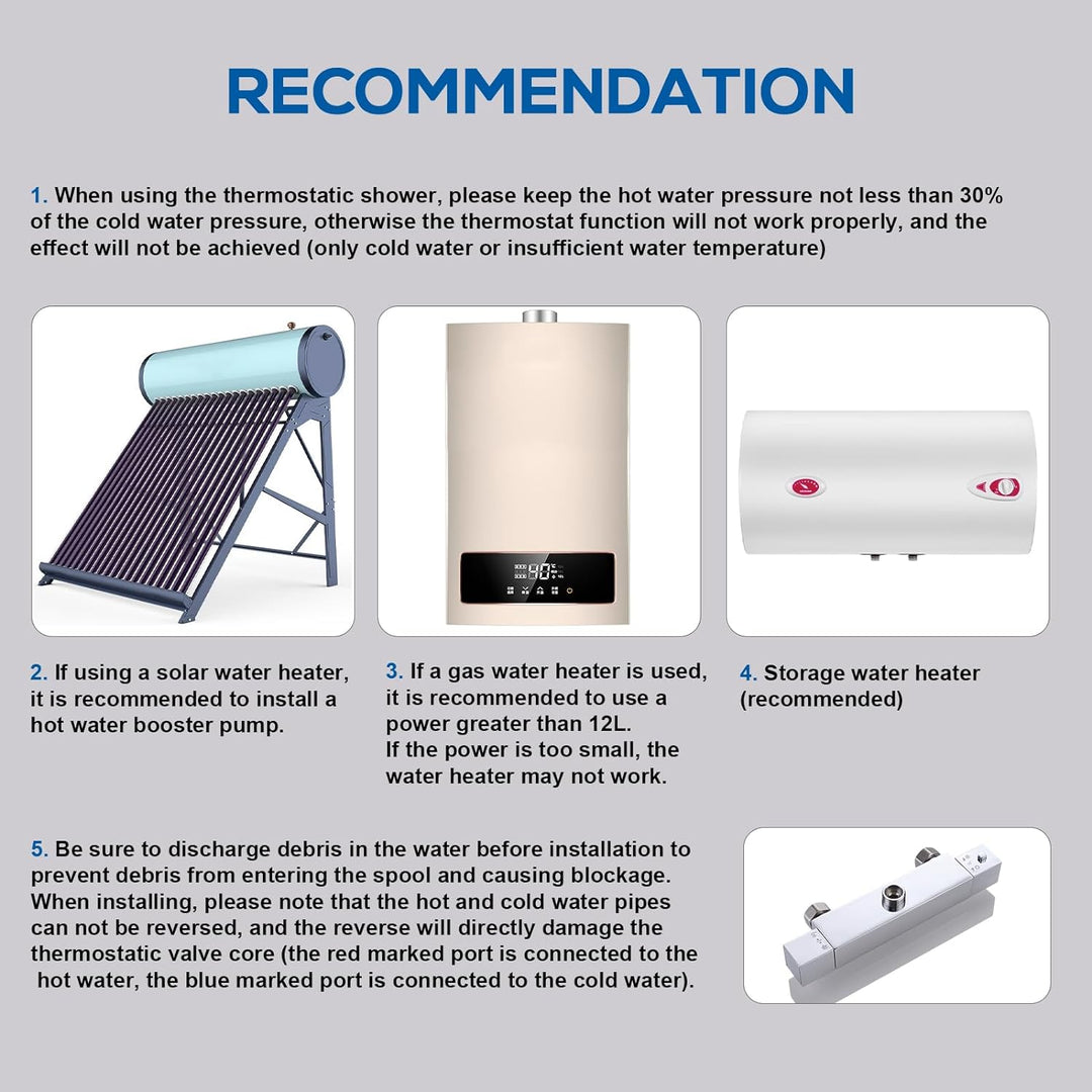 BONADE Duschsystem mit Thermostat, Regendusche mit Armatur, Edelstahl Duscharmatur Komplettset, Dusc