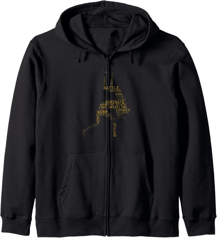 Iowa Wrestling Die Hawkeye State Iowan Wrestler Wortwolke Kapuzenjacke