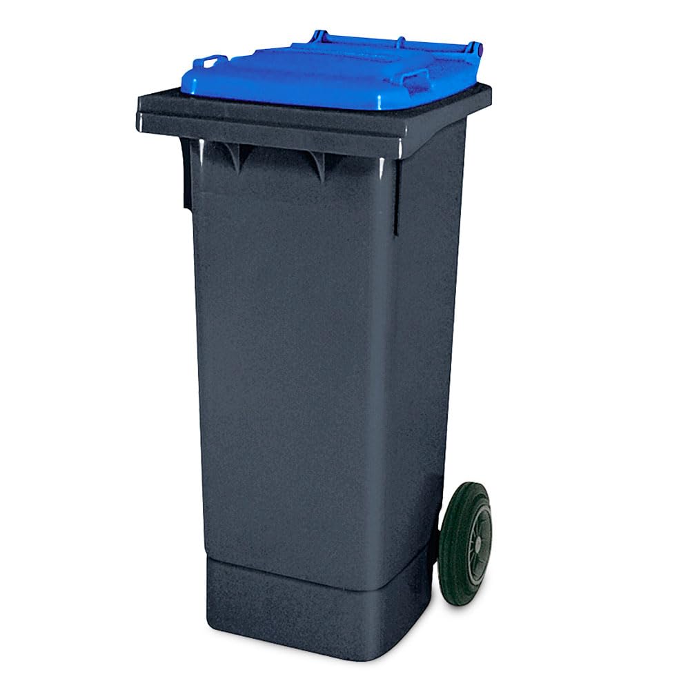 BRB Müllbehälter, 80 Liter, grau mit bunten Deckeln, BxTxH 445 x 520 x 930 mm, Niederdruck-Polyethyl