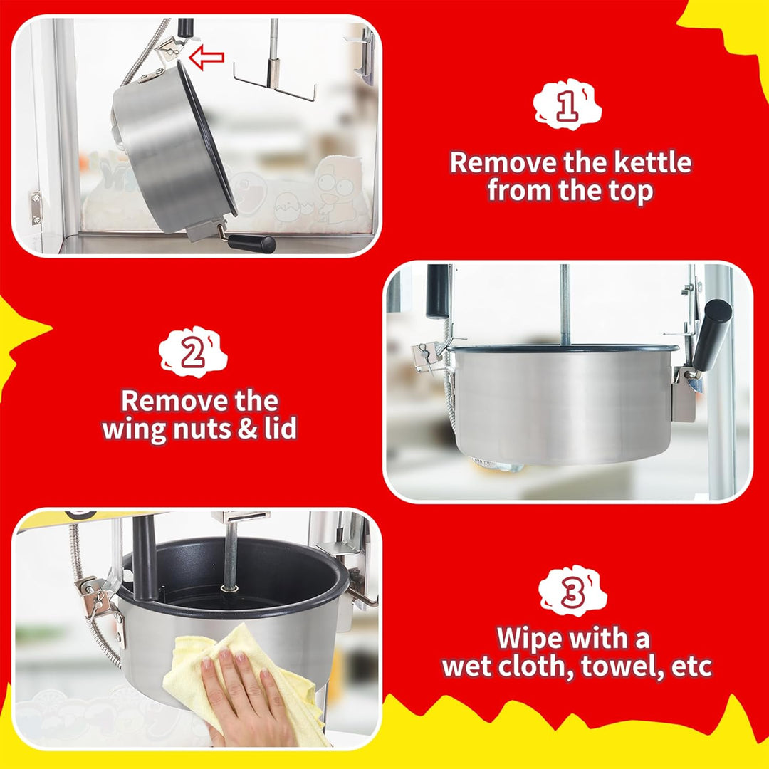 Popcornmaschine, 10 oz Kessel für 60 Tassen pro Ladung, 1300 W, Tisch-Popcornmaschine mit Popcornsch