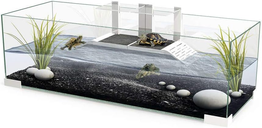 Tartarium 80 Schildkröten Terrapin Reptilien-Glastank mit 2 x Rampe