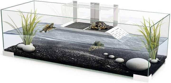 Tartarium 80 Schildkröten Terrapin Reptilien-Glastank mit 2 x Rampe