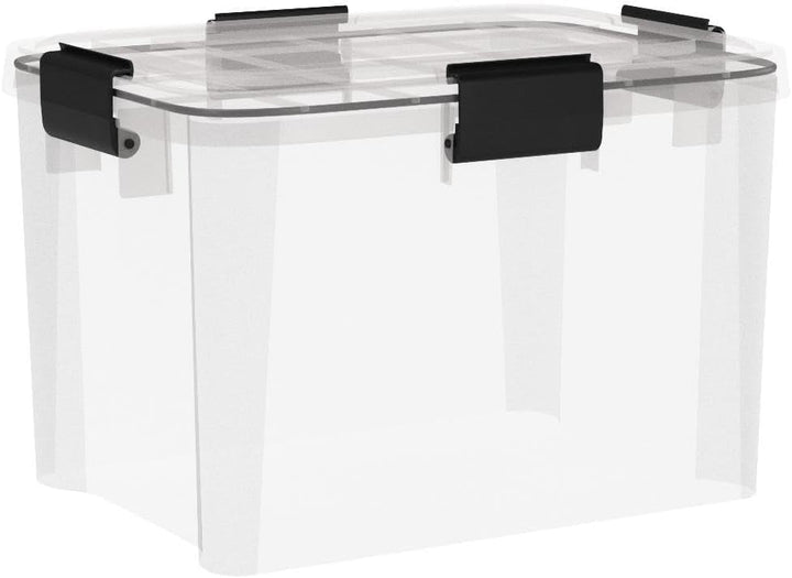 Iris Ohyama, 3er-Set luftdichte Aufbewahrungsboxen, 20 L, mit Clips, stapelbar, Garage, Keller, Dach