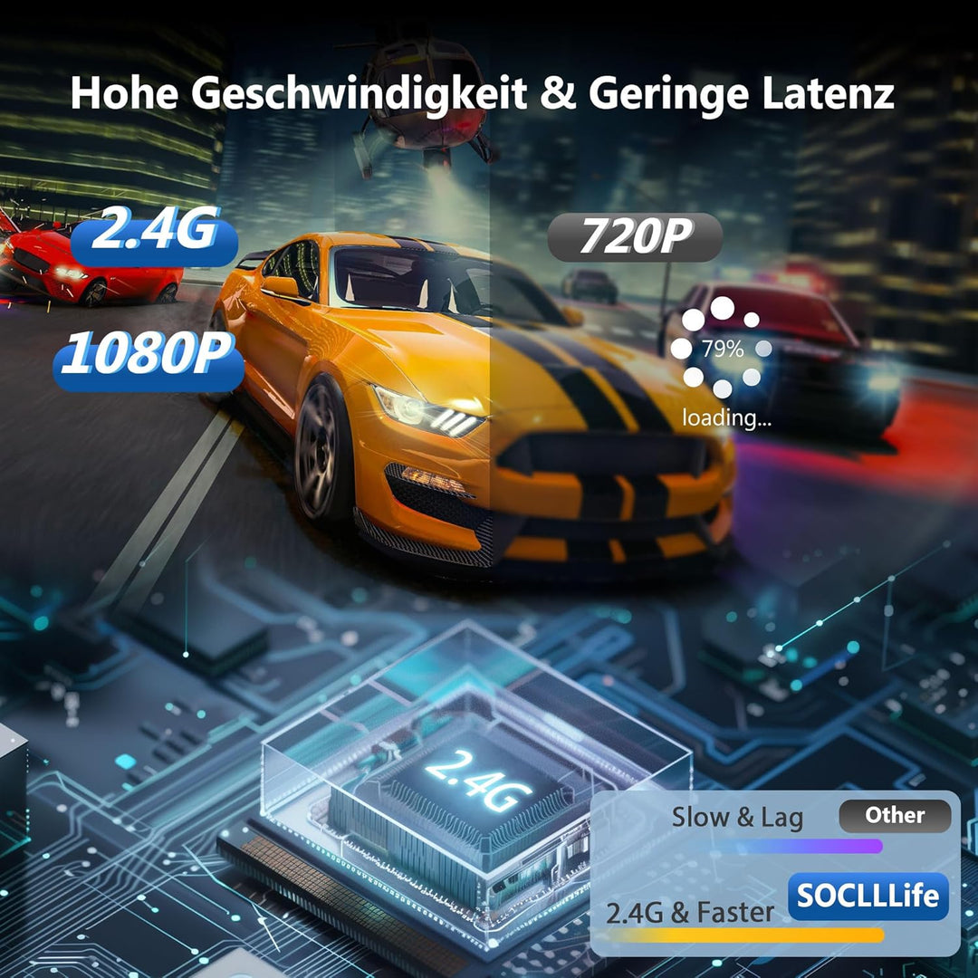 Wireless HDMI Adapter, SOCLLLife HD Wireless HDMI Dongle, Miracast Display Adapter, Kabellos HiFi Di