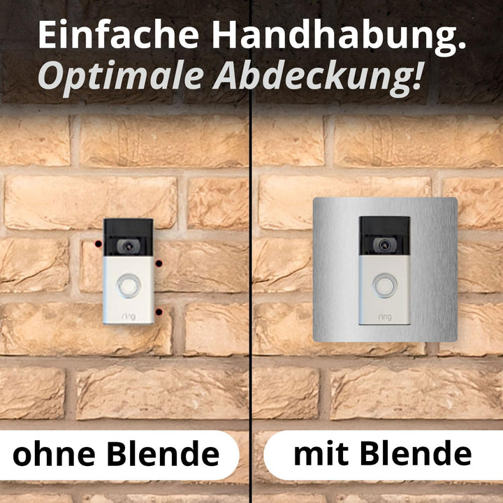 iSecur Blende passend für Ring Akku-Videotürklingel aus Edelstahl I Video-Doorbell 2. Gen 3 Plus 4 (
