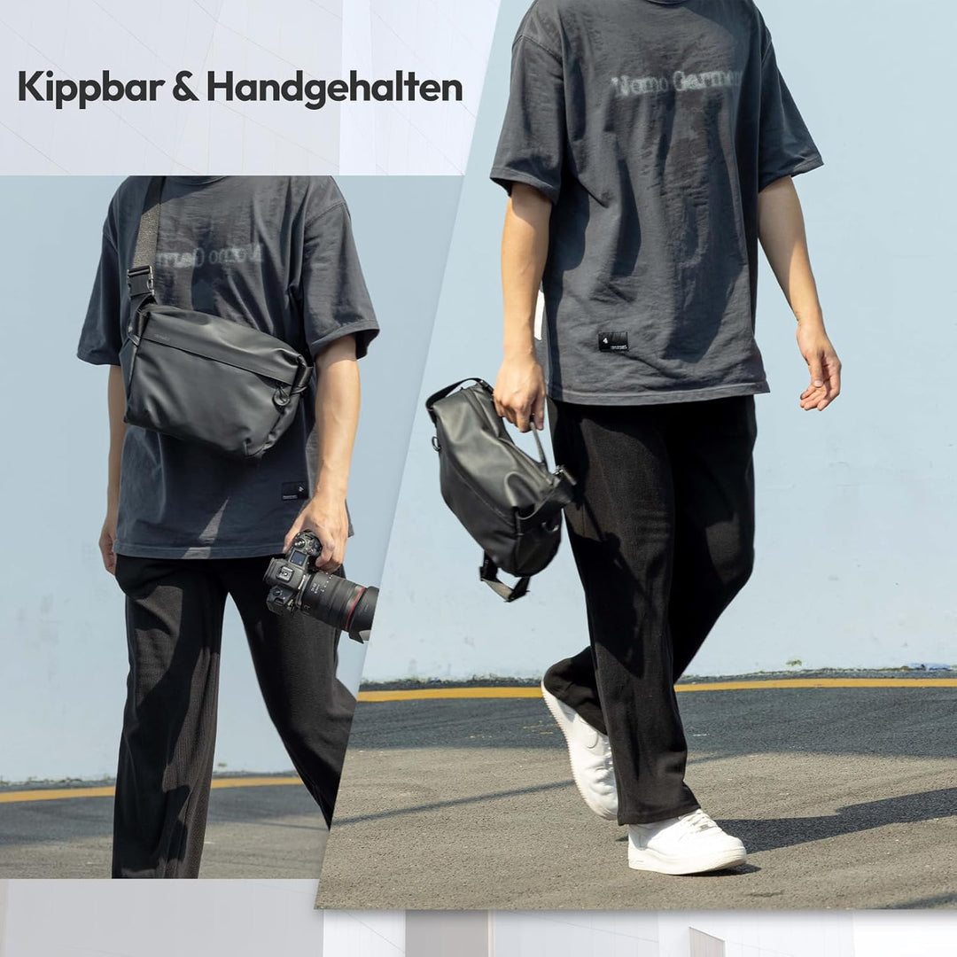 VIJIM Foto Freizeittasche mit separatem Stauraum in der Tasche, und die Oberfläche der Tasche ist wa