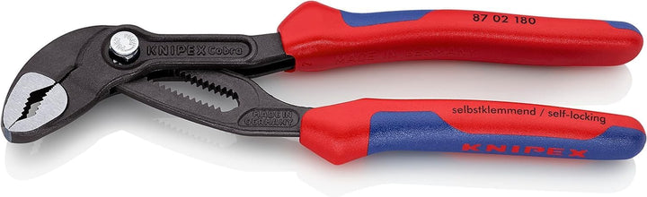 KNIPEX Cobra® Wasserpumpenzange, 180 mm, Muttern bis 36 mm, Rohre bis 42 mm, Feinverstellung per Kno