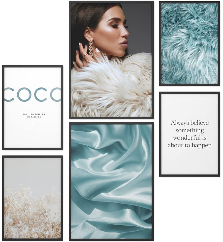 Papierschmiede® Mood Poster Set Coco Blue Furry, Bilder Wohnzimmer Deko Schlafzimmer, 2x DIN A3 (ca.
