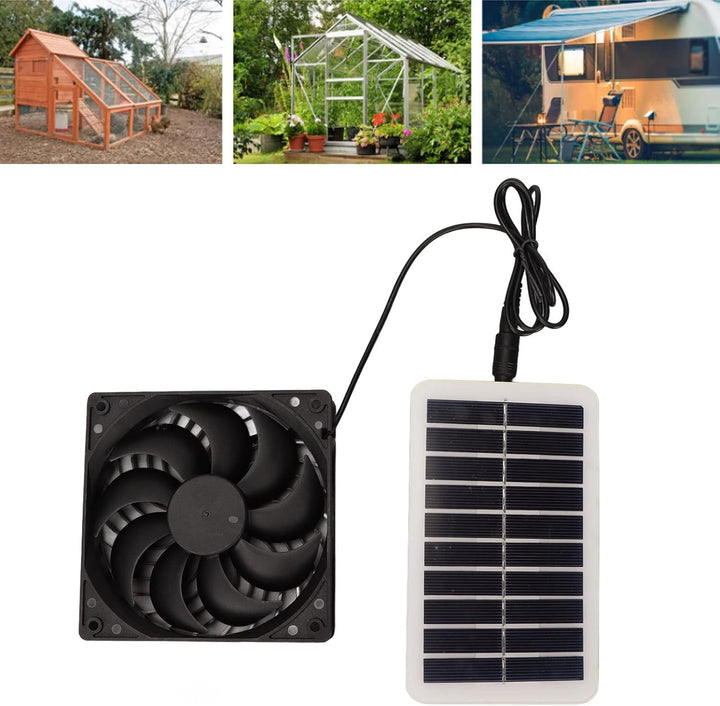 Haofy 15W Wasserdichtes Solarpanel-Lüfter-Kit, Solar-Ventilator-Abluftventilator für Gewächshaus, Da