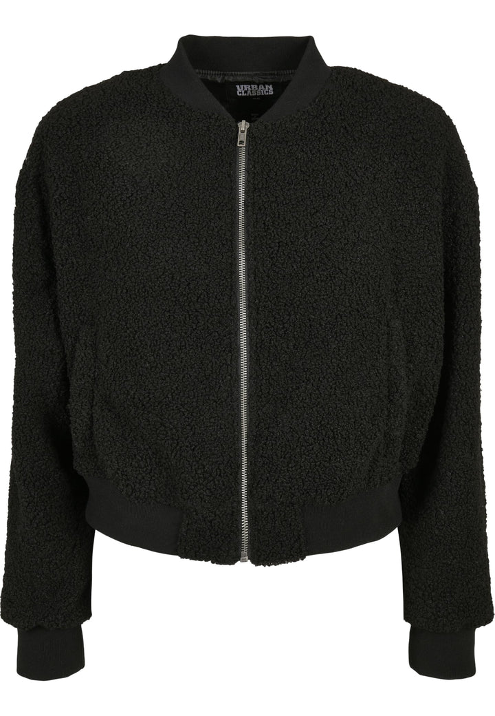 Urban Classics Damen Ladies Oversized Sherpa Bomber Jacket Jacke 4XL Schwarz, 4XL Schwarz