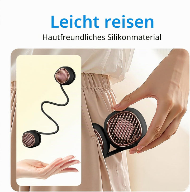 Foluu Nackenventilator Wiederaufladbar, 5 Stufen, LED-Display. Tragbar &amp; Freisprecheinrichtung, 120